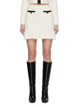 Main View - Click To Enlarge - SELF-PORTRAIT - Contrast Textured Knit Mini Skirt