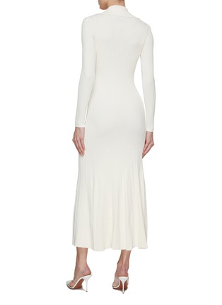 Back View - Click To Enlarge - SELF-PORTRAIT - Faux Pearl Embellished Knit Midi Dress