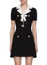 Main View - Click To Enlarge - SELF-PORTRAIT - Contrast Collar Sequined Mini Dress