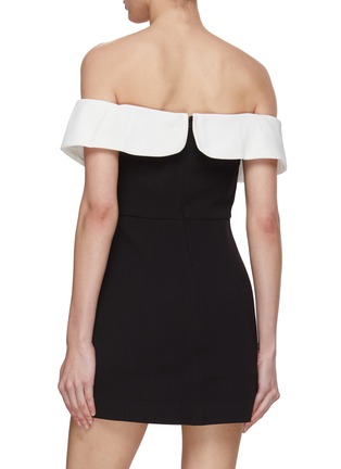 Back View - Click To Enlarge - SELF-PORTRAIT - Off Shoulder Bow Cut Out Mini Dress