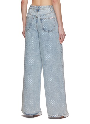 Back View - Click To Enlarge - SELF-PORTRAIT - Rhinestone Embellished Wide Leg Jeans