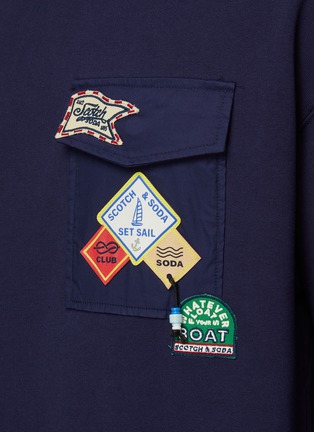  - SCOTCH & SODA - Badge Pocket Contrasting Drawstring Hoodie