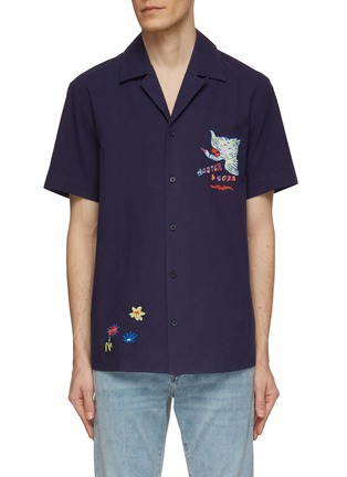 Main View - Click To Enlarge - SCOTCH & SODA - Embroidery Artwork Short Sleeve Shirt
