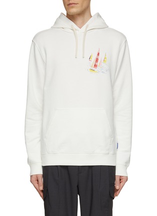Main View - Click To Enlarge - SCOTCH & SODA - Sail Boat Graphic Pullover Hoodie