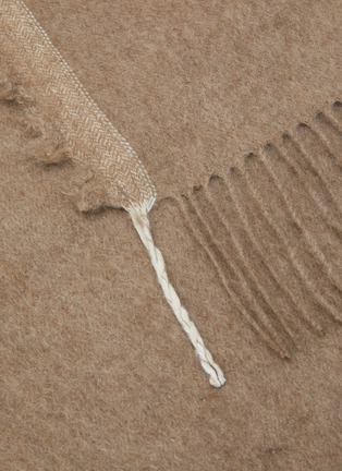 Detail View - Click To Enlarge - JOVENS - Frayed Edge Cashmere Blanket — Taupe