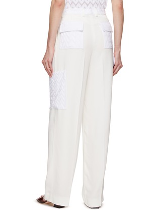 Back View - Click To Enlarge - MISSONI - Zigzag Bifabric Wide Leg Cargo Pants