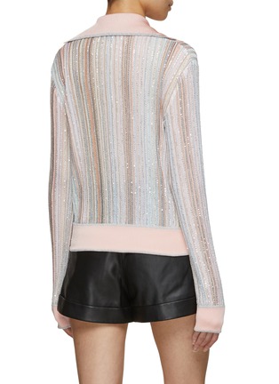 Back View - Click To Enlarge - MISSONI - Sequin Striped Knitted Polo Top
