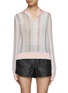 Main View - Click To Enlarge - MISSONI - Sequin Striped Knitted Polo Top