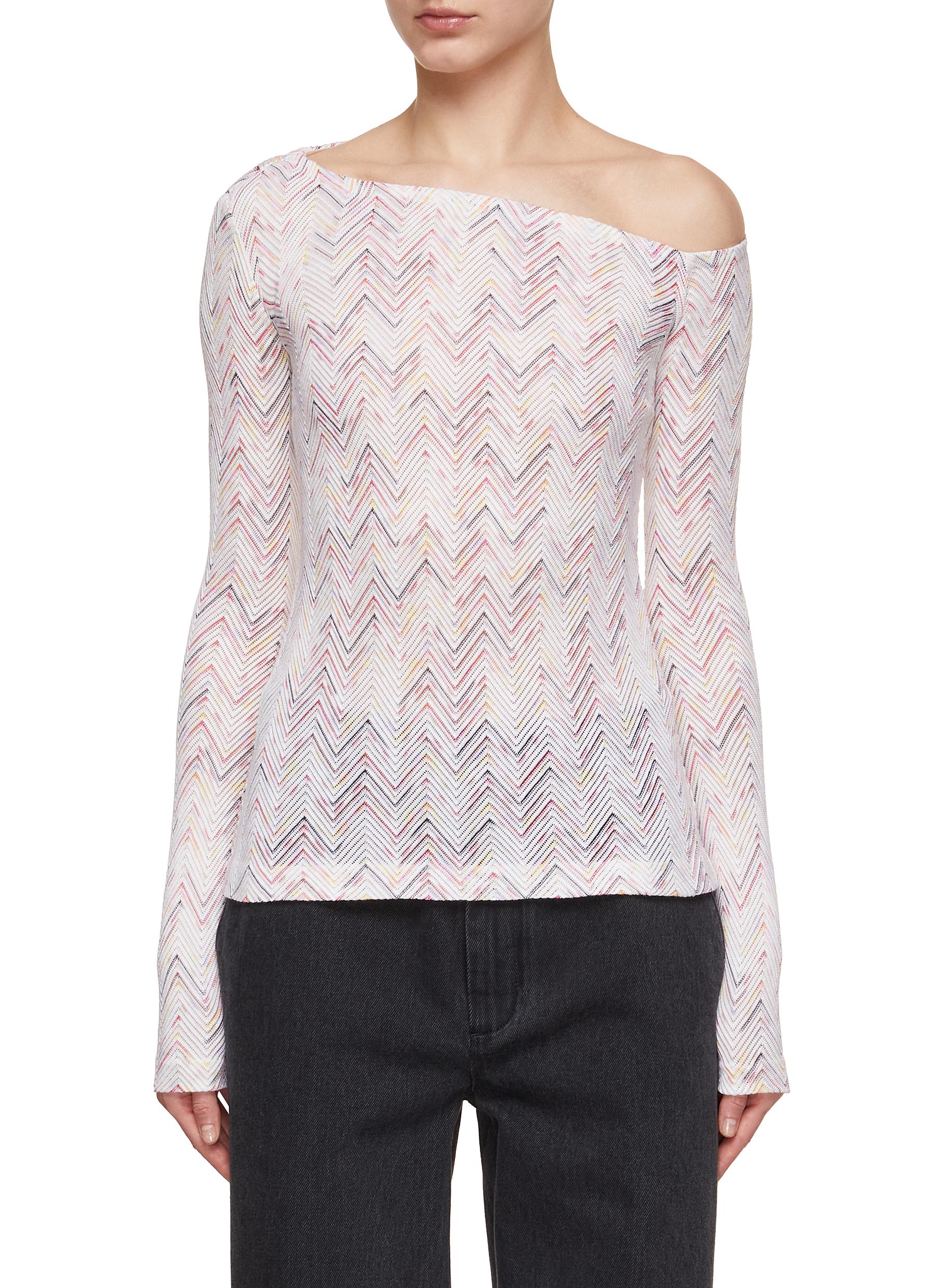 Topshop rouleau loop printed slash top in lilac