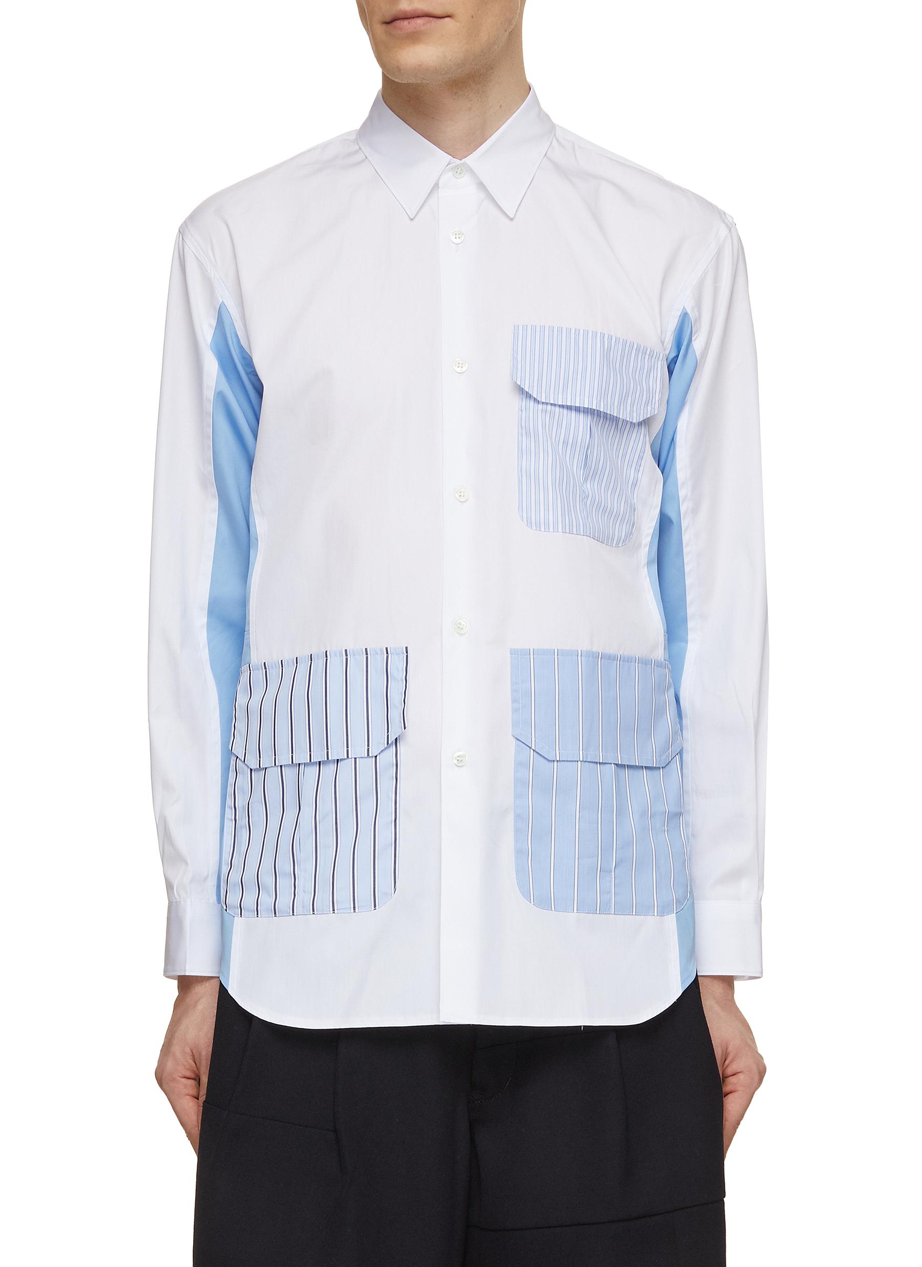 COMME DES GARÇONS SHIRT | Multi Striped Pocket Cotton Shirt | Men 