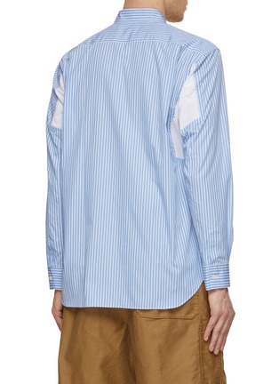 Back View - Click To Enlarge - COMME DES GARÇONS SHIRT - Striped Double Pocket Cotton Shirt