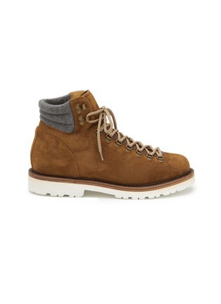 Main View - Click To Enlarge - BRUNELLO CUCINELLI - Lace Up Suede Boots
