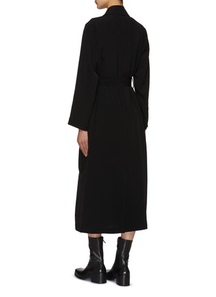 Back View - Click To Enlarge - YOHJI YAMAMOTO - Soft Button Up Belted Coat