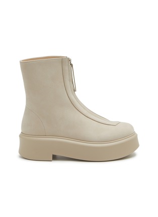 Main View - Click To Enlarge - THE ROW - Zipped Leather Ankle Boots