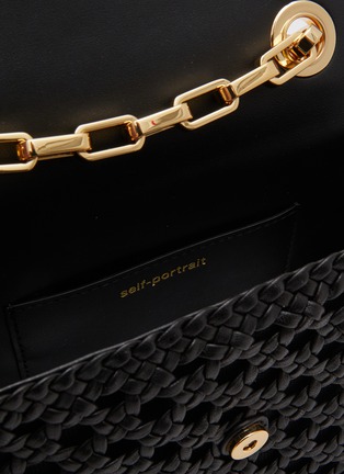 Detail View - Click To Enlarge - SELF-PORTRAIT - Woven Leather Embellished Bow Bag