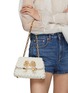 Figure View - Click To Enlarge - SELF-PORTRAIT - Woven Leather Embellished Bow Bag