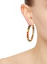 Figure View - Click To Enlarge - EDDIE BORGO - Inlaid Cube 12K Gold Plated Metal Hoop Earrings