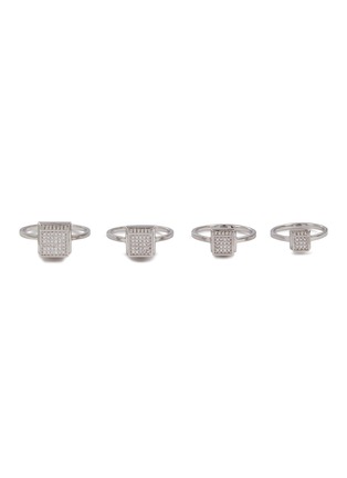 Main View - Click To Enlarge - EDDIE BORGO - Graduated Cube Silver Toned Metal Ring Set