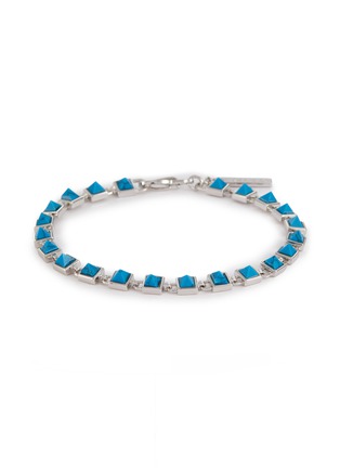 Main View - Click To Enlarge - EDDIE BORGO - Pyramid 12K Gold Plated Metal Turquoise Tennis Bracelet