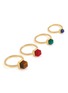 Detail View - Click To Enlarge - EDDIE BORGO - Inlaid Cube 12K Gold Plated Metal Ring Set
