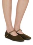 Figure View - Click To Enlarge - AERA - Isabella Crystal Embellished Vegan Leather Mary Jane Flats