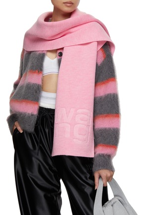 Figure View - Click To Enlarge - ALEXANDER WANG - Logo Knit Scarf