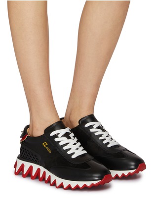 Figure View - Click To Enlarge - CHRISTIAN LOUBOUTIN - Loubishark Donna Low Top Lace Up Sneakers