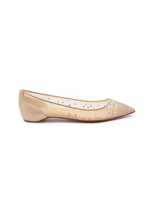 Main View - Click To Enlarge - CHRISTIAN LOUBOUTIN - Follies Strass Embellished Flats