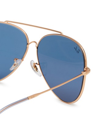 Detail View - Click To Enlarge - RAY-BAN - Double Bridge Metal Oval Sunglasses