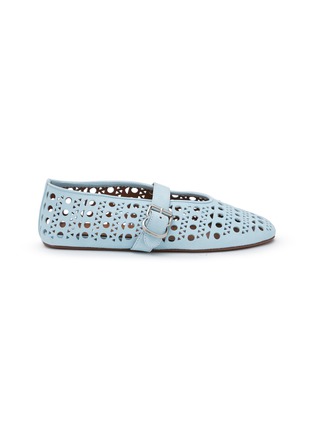 Main View - Click To Enlarge - ALAÏA - Perforated Nappa Leather Ballerina Flats
