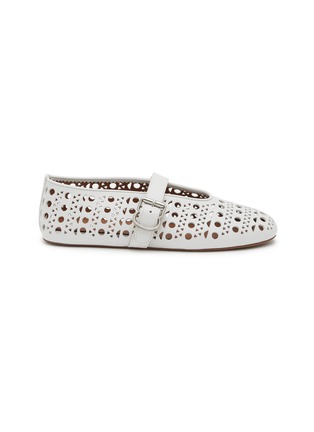 Main View - Click To Enlarge - ALAÏA - Vienne Perforated Leather Ballerina Flats