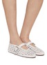 Figure View - Click To Enlarge - ALAÏA - Vienne Perforated Leather Ballerina Flats