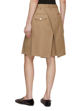 Back View - Click To Enlarge - SETCHU - Origami Stripe Pleated Wool Shorts