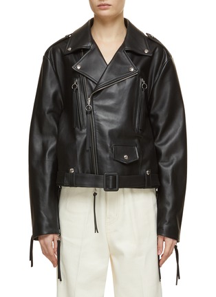 Main View - Click To Enlarge - SETCHU - Zipper Detail Leather Jacket