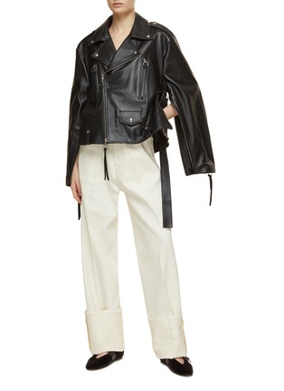 Figure View - Click To Enlarge - SETCHU - Zipper Detail Leather Jacket