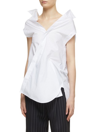 Detail View - Click To Enlarge - SETCHU - Pleat Shoulder Cotton Shirt