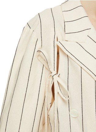  - SETCHU - Origami Stripe Shoulder Cutout Blazer