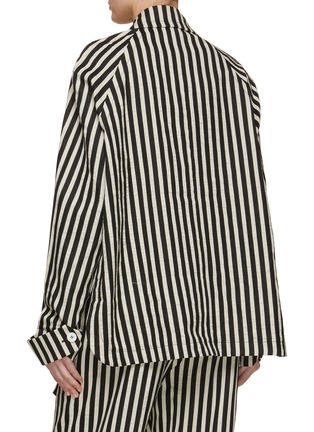 Back View - Click To Enlarge - SETCHU - Seersucker Stripe Cotton Linen Short Jacket