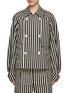 Main View - Click To Enlarge - SETCHU - Seersucker Stripe Cotton Linen Short Jacket