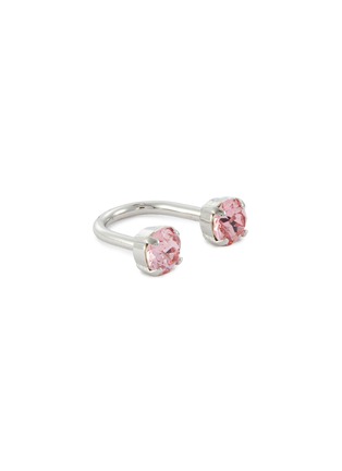 Main View - Click To Enlarge - JUSTINE CLENQUET - Rae Palladium Plated Pink Crystal Ring