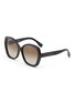 Main View - Click To Enlarge - FENDI - Lettering Acetate Round Frame Sunglasses