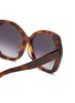 Detail View - Click To Enlarge - FENDI - Lettering Tortoiseshell Effect Acetate Round Frame Sunglasses