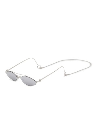 Main View - Click To Enlarge - FENDI - Baguette Oval Metal Frame Sunglasses