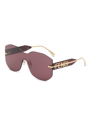 Main View - Click To Enlarge - FENDI - Fendigraphy Frameless Geometric Metal Sunglasses