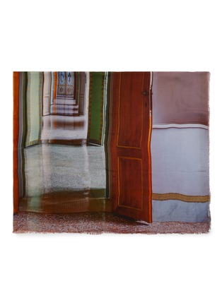 Detail View - Click To Enlarge - FALIERO SARTI - Frayed Venezia Printed Wool Blend Scarf