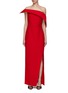 Main View - Click To Enlarge - ROLAND MOURET - Asymmetric Wool Silk Maxi Dress