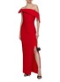 Figure View - Click To Enlarge - ROLAND MOURET - Asymmetric Wool Silk Maxi Dress