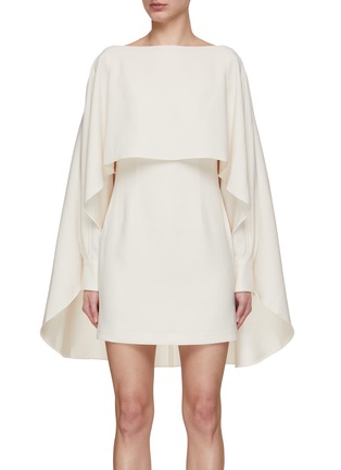 Main View - Click To Enlarge - ROLAND MOURET - Long Sleeve Satin Crepe Mini Dress