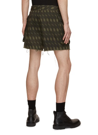 Back View - Click To Enlarge - DRIES VAN NOTEN - Belted Toile Cotton Linen Shorts