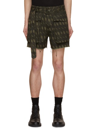 Main View - Click To Enlarge - DRIES VAN NOTEN - Belted Toile Cotton Linen Shorts